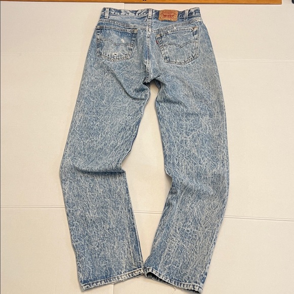 VINTAGE 80’s LEVI’S 501 MADE IN USA ACID WASH GRUNGE DENIM JEANS - Picture 5 of 16